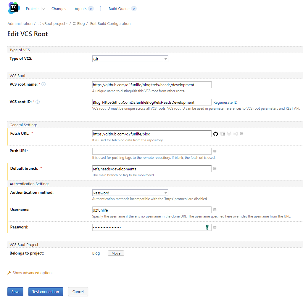 Настройка контроля версий проекта